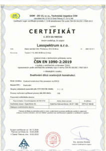 Certifikát Lasspektrum 2